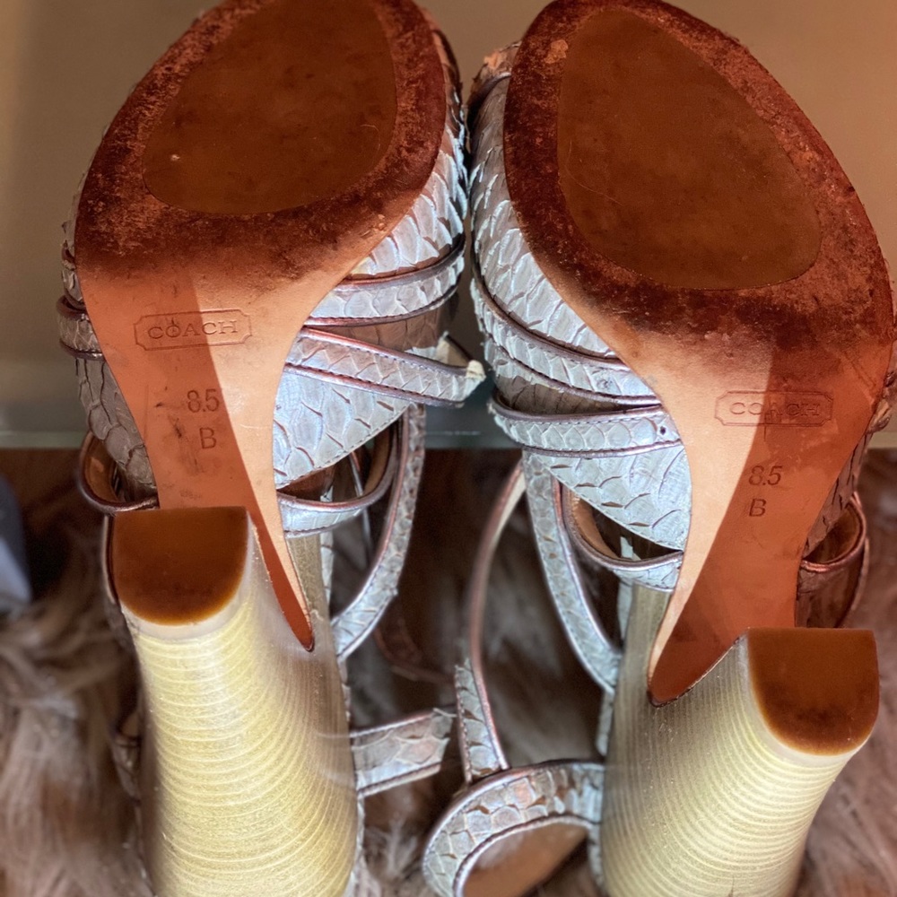 Coach Python Metallic Gray Sandal - image 8